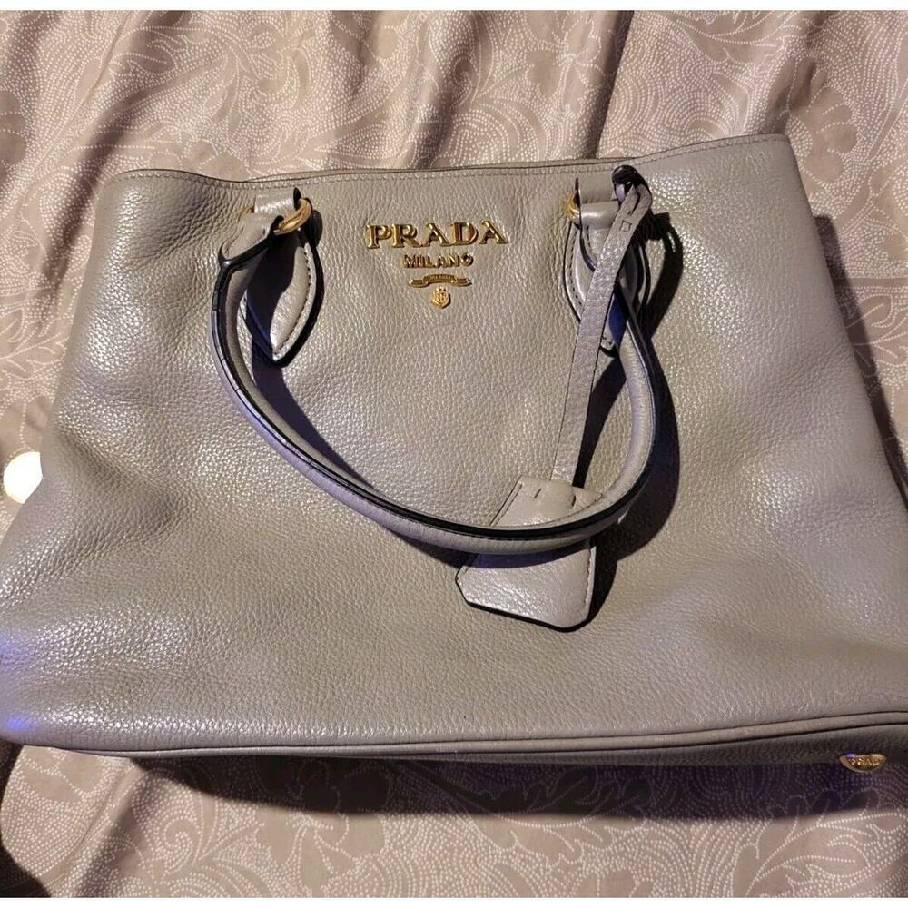 Prada Gray Leather Bag - Picture 1 of 8